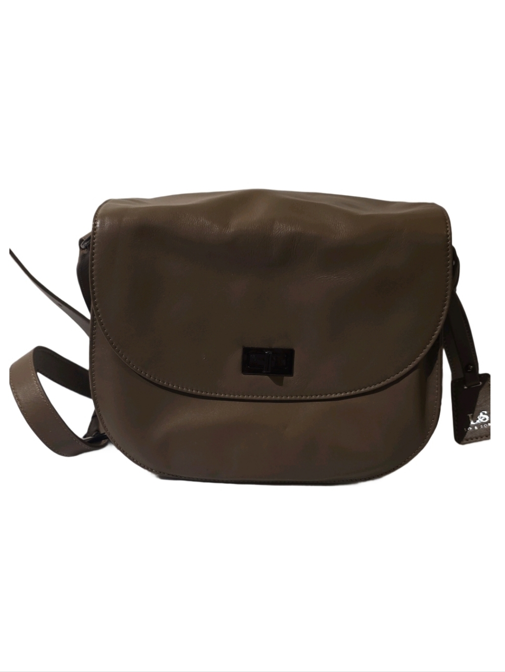 Lo & Sons Olive Leather Camera Crossbody Bag Adjustable Strap